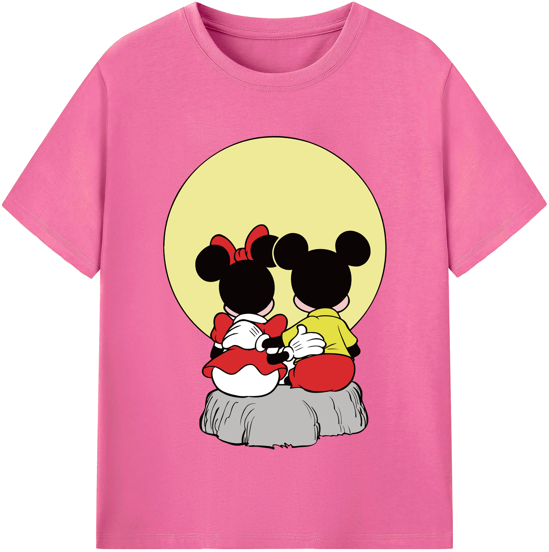 （画像用） ミッキーマウス Mickey Mouse レディースカジュアルプリントTシャツ（綿100％）